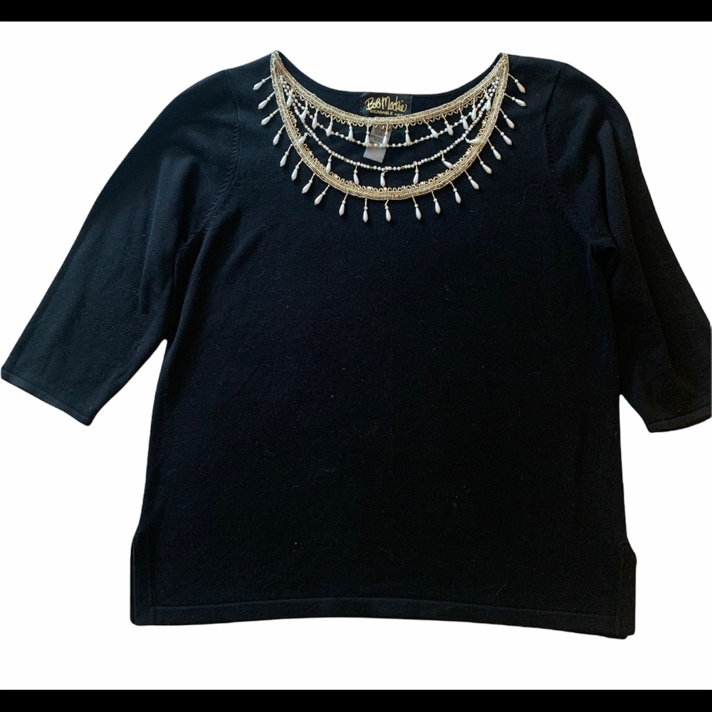 Bob Mackie Wearable Art Beaded Sweater Size Large - image 1